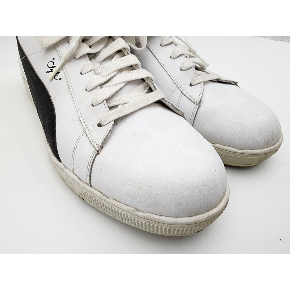 PUMA Clyde Golf Sneakers Spikeless Mens Size 11 White Black Leather Lace Up - Picture 6 of 13